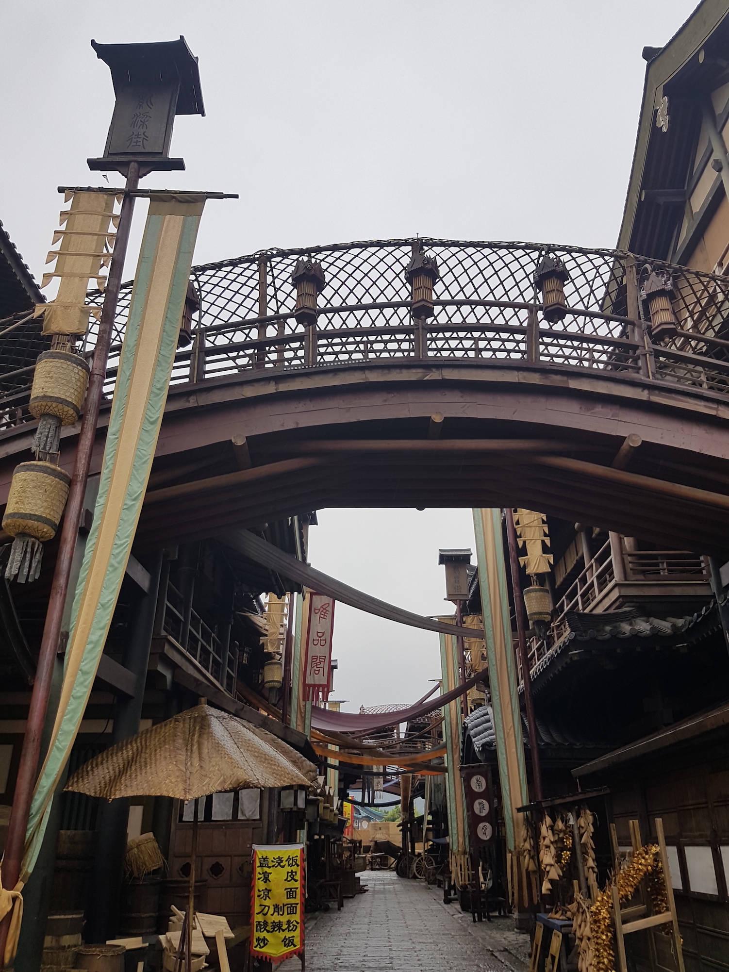 A shot of a street in the East Market in Chang'an. (Recreated on a film set as a part of the Xiangyang Tang dynasty Film City)